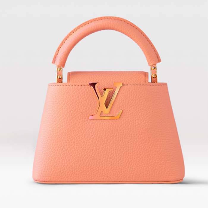 Louis Vuitton LV Women Capucines Mini Abricot Taurillon Leather Cowhide