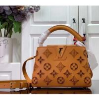 Louis Vuitton LV Women Capucines Mini Handbag Saffron Yellow Calfskin Leather Cowhide Lining (4)