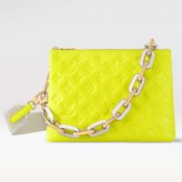 Louis Vuitton LV Women Coussin PM Handbag Acid Green Lambskin Zip Closure (10)