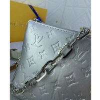 Louis Vuitton LV Women Coussin PM Handbag Silver Lambskin Cowhide Lining Zip Closure (2)