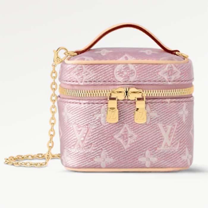 Louis Vuitton LV Women Micro Vanity Pink Monogram Coated Canvas Natural Cowhide-Leather