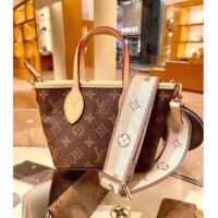 Louis Vuitton LV Women Neverfull BB Beige Monogram Coated Canvas Natural Cowhide Leather (12)