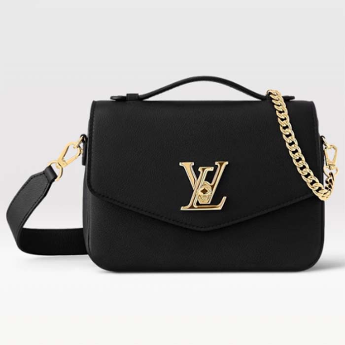 Louis Vuitton LV Women Oxford Black Grained Calf Leather Microfiber Lining