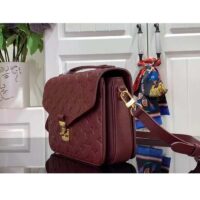 Louis Vuitton LV Women Pochette Métis Wine Red Monogram Empreinte Embossed Grained Cowhide Leather (9)