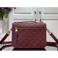 Louis Vuitton LV Women Pochette Métis Wine Red Monogram Empreinte Embossed Grained Cowhide Leather (9)