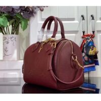 Louis Vuitton LV Women Speedy Bandoulière 25 Wine Red Monogram Empreinte Embossed Grained Cowhide Leather (1)