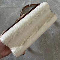 Louis Vuitton LV Women Twist MM Beige White Brown Grained Leather Cowhide (2)