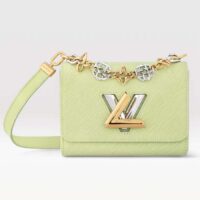 Louis Vuitton LV Women Twist PM Vert Noto Green Epi Grained Leather Cowhide Lock (4)