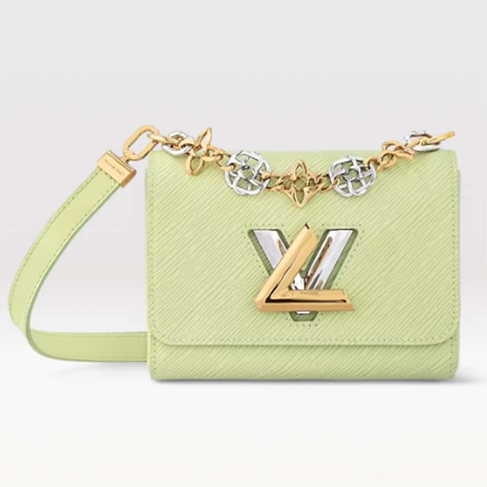 Louis Vuitton LV Women Twist PM Vert Noto Green Epi Grained Leather Cowhide Lock