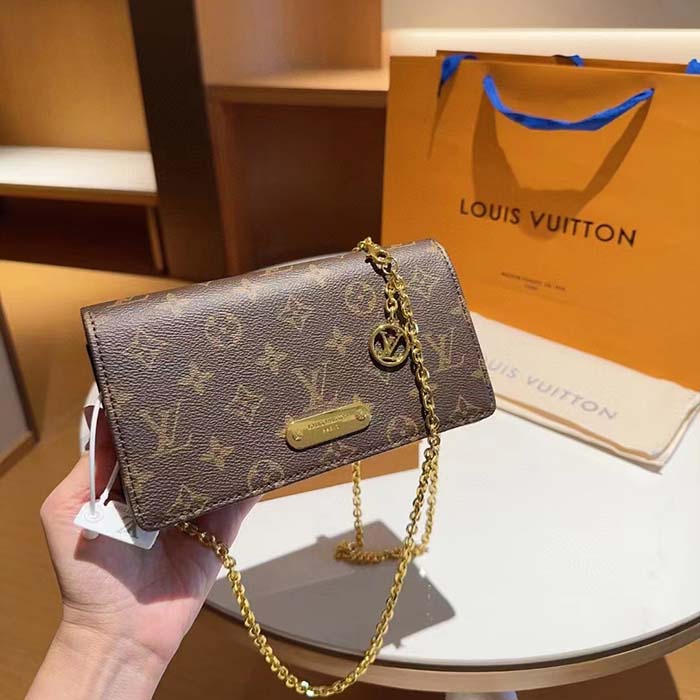 Louis Vuitton LV Women Wallet On Chain Lily Monogram Coated Canvas Flap Closure (6)