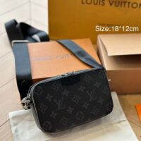 Louis Vuitton Unisex LV Alpha Wearable Wallet Monogram Eclipse Coated Canvas Cowhide Leather (5)