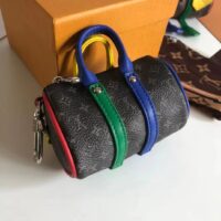 Louis Vuitton Unisex LV Mister Keepall Key Holder Bag Charm Monogram Eclipse Coated Canvas Leather (6)