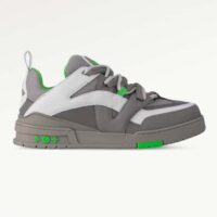 Louis Vuitton Unisex LV Skate Sneaker Grey Mix Materials Grained Calf Leather Technical Mesh (11)