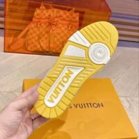 Louis Vuitton Unisex LV Trainer Sneaker Yellow Calf Leather Rubber Outsole Monogram Flowers (11)