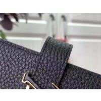 Louis Vuitton Unisex LV Vertical Compact Wallet Black Arizona Beige Taurillon Leather (6)