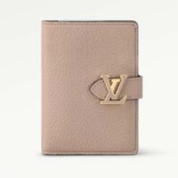 Louis Vuitton Unisex LV Vertical Compact Wallet Galet Gray Aquamarine Blue Taurillon Leather (7)