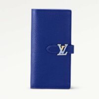 Louis Vuitton Unisex LV Vertical Wallet Blue Taurillon Calf-Leather Sliding Capucines Closure (3)