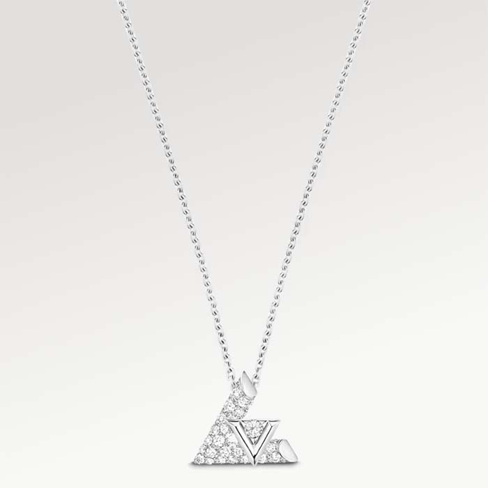 Louis Vuitton Unisex LV Volt One Pendant White Gold 36 Diamonds 0.16 CT