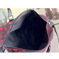 Louis Vuitton Unisex LV x YK Bandoulière Keepall 50 Black Red Taurillon Monogram Cowhide Infinity Dots (2)