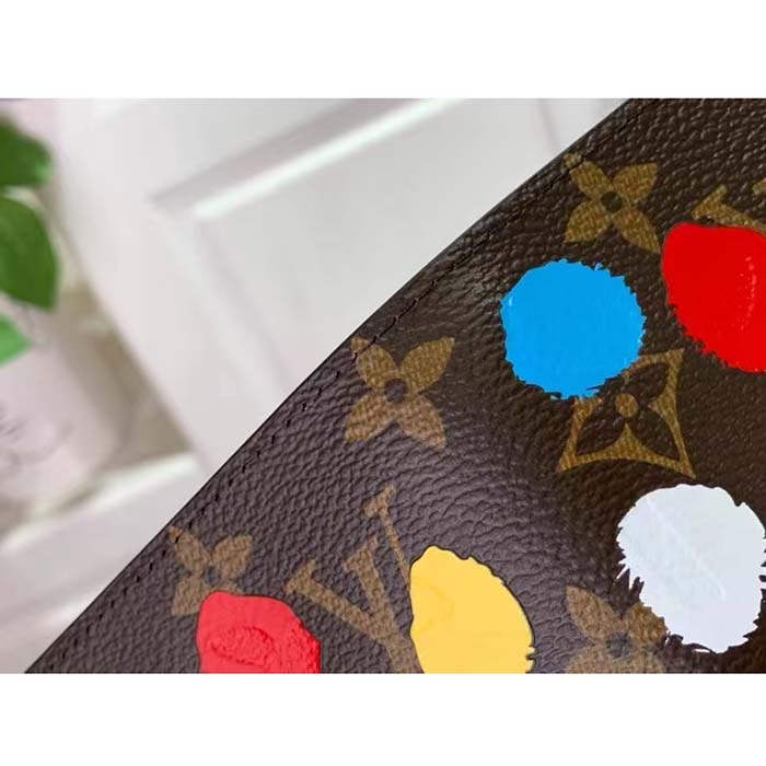 Louis Vuitton Unisex LV x YK Passport Cover Monogram Coated Canvas 3D Painted Dots Print (3)