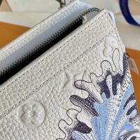 Louis Vuitton Unisex LV x YK Pochette Voyage White Taurillon Monogram Cowhide Psychedelic Flower (1)