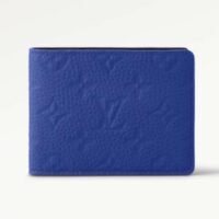 Louis Vuitton Unisex Multiple Wallet Racing Blue Embossed Taurillon Monogram Cowhide Leather (7)