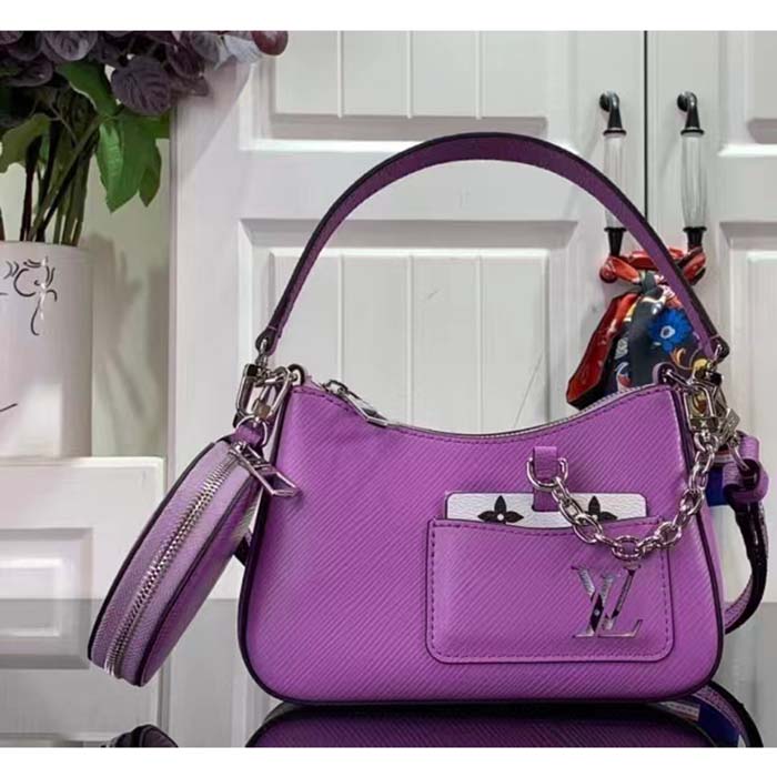 Louis Vuitton Women LV Marellini Handbag Lilas Provence Lilac Epi Grained Cowhide Leather (9)