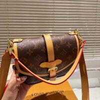 Louis Vuitton Women LV Saumur BB Monogram Coated Canvas Natural Cowhide Magnetic Closure (11)