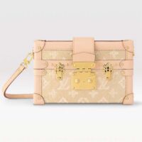 Louis Vuitton Women Petite Malle Beige Monogram Coated Canvas Cowhide Leather Sheepskin (3)