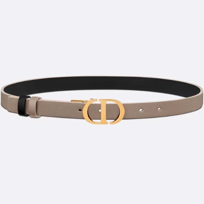 Dior CD Unisex 30 Montaigne Reversible Belt Hazelnut Black Smooth Calfskin 20 MM Width