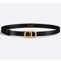 Dior CD Women 30 Montaigne Belt Black Smooth Calfskin 35 MM Width (3)