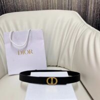 Dior Unisex CD 30 Montaigne Avenue Belt Black Ultrasmooth Calfskin 25 MM Width (2)