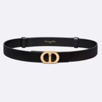 Dior Unisex CD 30 Montaigne Avenue Belt Black Ultrasmooth Calfskin 25 MM Width