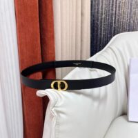 Dior Unisex CD 30 Montaigne Avenue Belt Black Ultrasmooth Calfskin 25 MM Width (2)