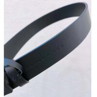 Dior Unisex CD 30 Montaigne Belt Black Smooth Calfskin Leather Brown Tortoiseshell-Effect Resin (4)