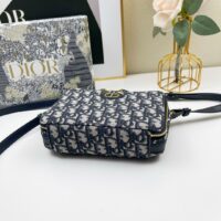 Dior Unisex CD 30 Montaigne Box Bag Blue Multicolor Dior Oblique Jacquard (11)