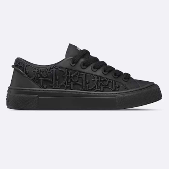 Dior Unisex CD B33 Sneaker Black Smooth Calfskin Oblique Raised Embroidery