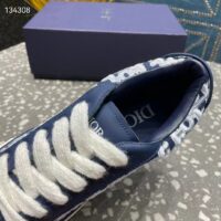 Dior Unisex CD B33 Sneaker Navy Blue Smooth Calfskin Cream Oblique Raised Embroidery (1)