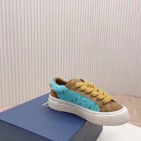 Dior Unisex CD Digital Twin Collectible B33 Sneaker Turquoise Dior Oblique Mohair Brown Suede (11)