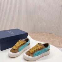 Dior Unisex CD Digital Twin Collectible B33 Sneaker Turquoise Dior Oblique Mohair Brown Suede (11)