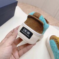 Dior Unisex CD Digital Twin Collectible B33 Sneaker Turquoise Dior Oblique Mohair Brown Suede (11)