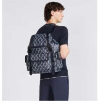 Dior Unisex CD Hit The Road Backpack Navy Blue CD Diamond Canvas (5)