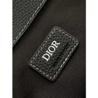 Dior Unisex CD Saddle Backpack Black Grained Calfskin Leather Flap Drawstring Closure (1)