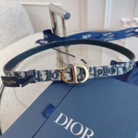 Dior Unisex CD Saddle Belt Blue Dior Oblique Jacquard 20 MM Width (2)