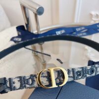 Dior Unisex CD Saddle Belt Blue Dior Oblique Jacquard 20 MM Width (2)