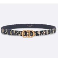 Dior Unisex CD Saddle Belt Blue Dior Oblique Jacquard 20 MM Width (2)