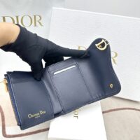 Dior Unisex CD Saddle Lotus Wallet Blue Dior Oblique Jacquard (1)