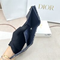 Dior Unisex CD Saddle Lotus Wallet Blue Dior Oblique Jacquard (1)