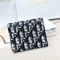 Dior Unisex CD Saddle Lotus Wallet Blue Dior Oblique Jacquard (1)