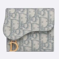 Dior Unisex CD Saddle Lotus wallet Gray Dior Oblique Jacquard (1)